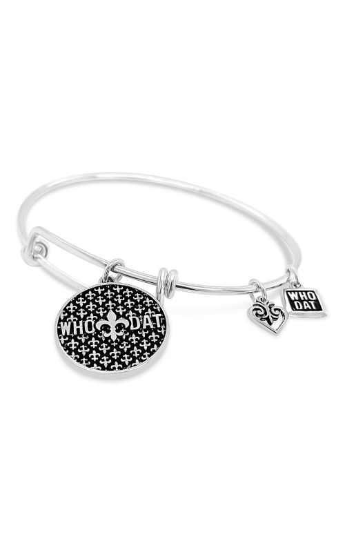 Sterling Silver Who Dat Charm Bracelet