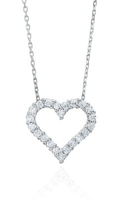 14K White Gold Heart Diamond Pendant 