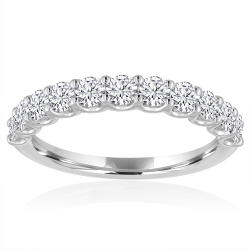 14K White Gold 3/4ctw Round Diamond Band