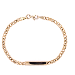 14K Yellow Gold ID Curb Link Bracelet