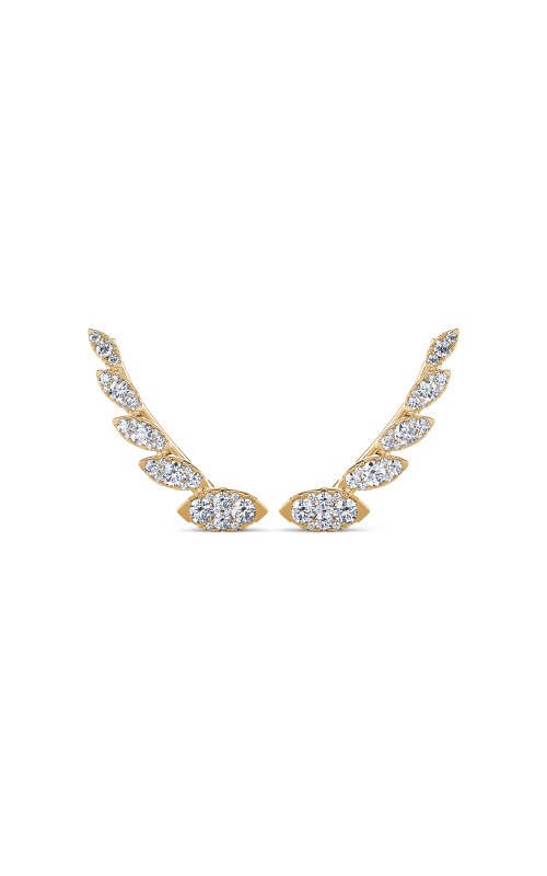 14K Yellow Gold Pave Diamond Ear Climbers