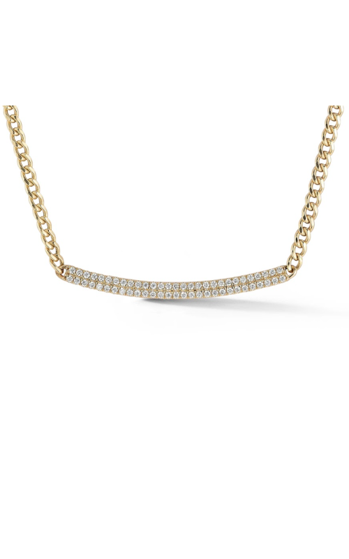 14K Yellow Gold Curved Bar Necklace