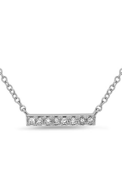 14K White Gold Diamond Bar Necklace