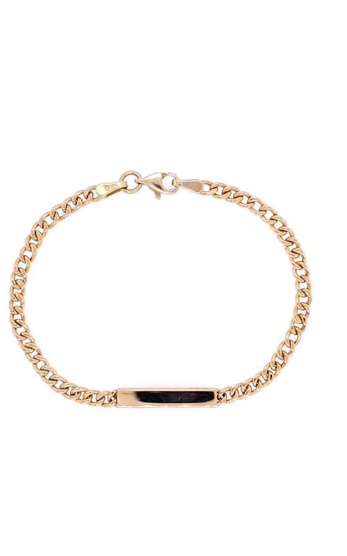 14K Yellow Gold ID Curb Link Bracelet