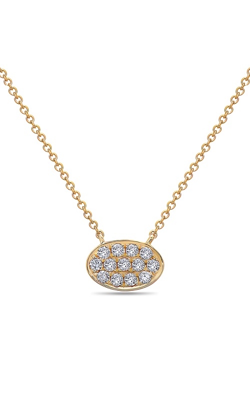 0.18CT Diamond Oval Disc Necklace